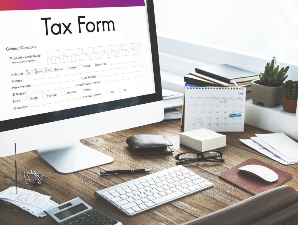 tax credits claim form concept